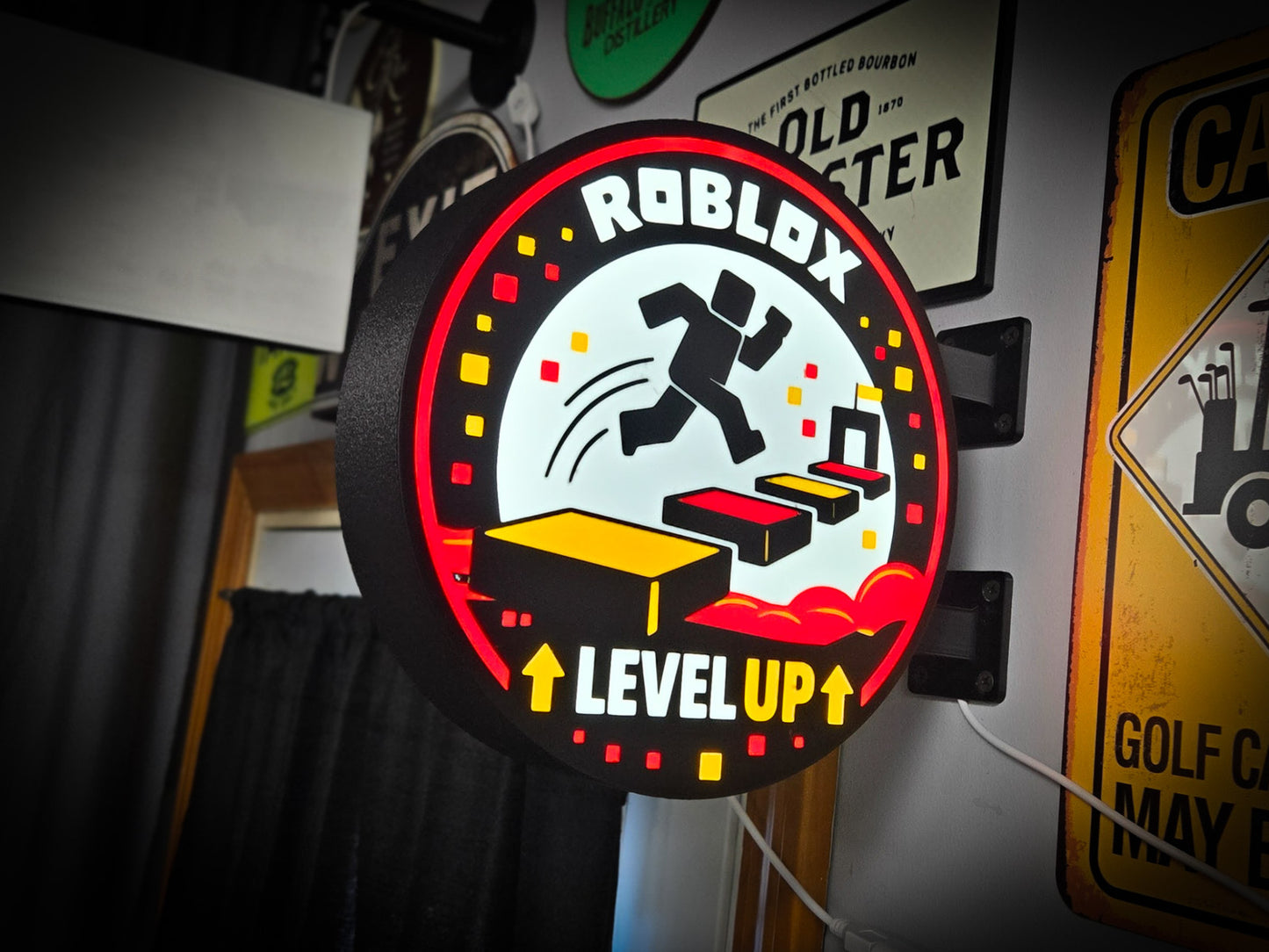 ROBLOX ~ LEVEL UP 12 Inch Light Box LED Sign 3D Printed Wall Decor Man Cave