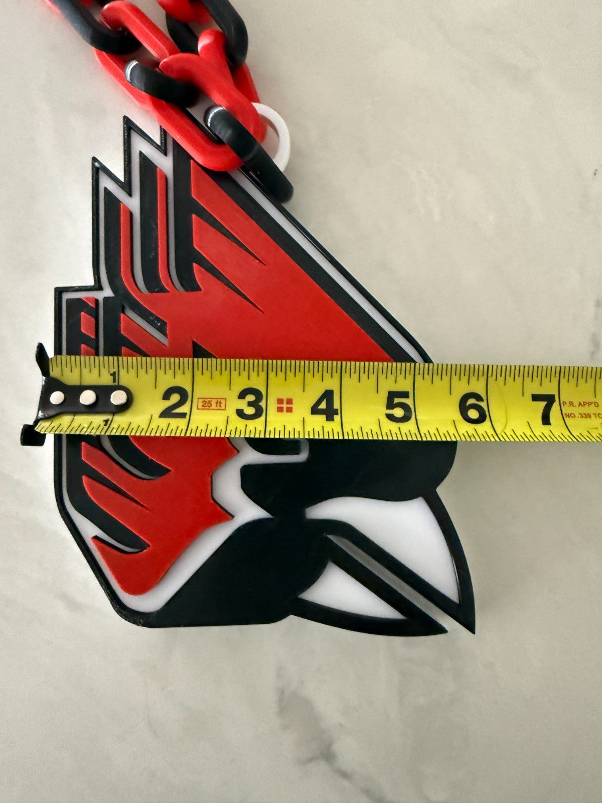 Ball State Cardinals Logo Oversized Necklace Fan Pendant Chain