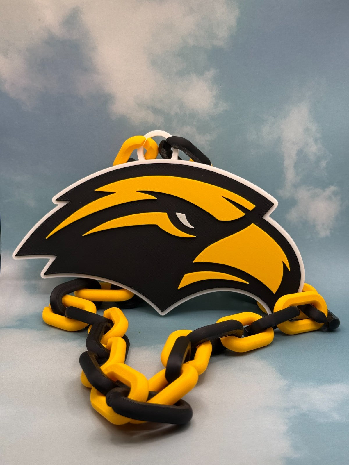 Southern Miss Golden Eagles Logo Oversized Necklace Hype Chain Handmade 3D