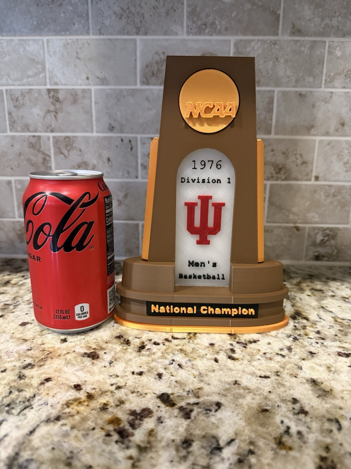 Indiana Hoosiers 1976 national champion trophy 3d printed Custom basketball