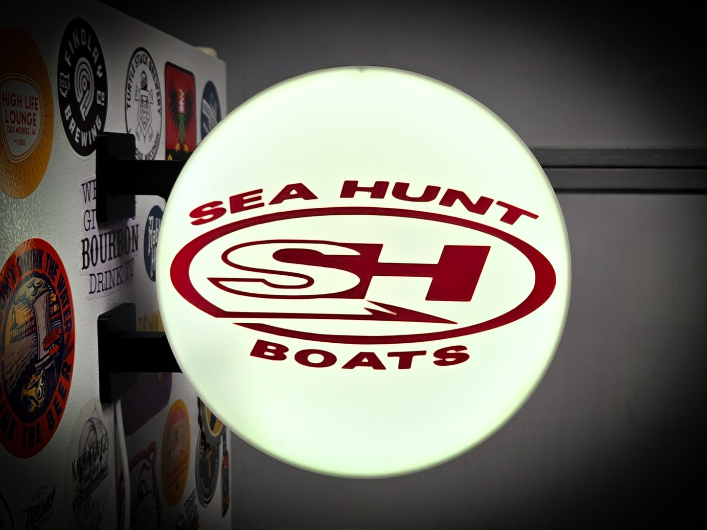 SEA HUNT Boats 12 Inch Light Box LED Sign 3D Printed Wall Decor Man Cave Garage
