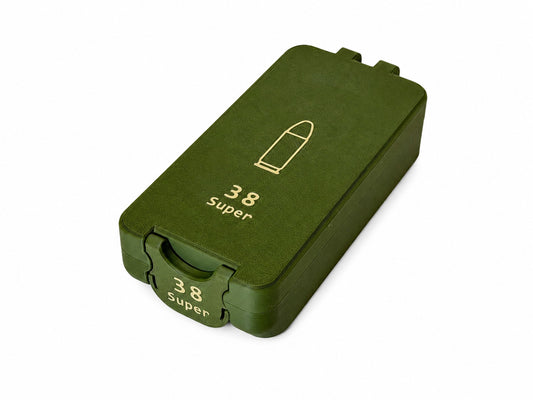 38 Super Ammo Box – 50 Rounds - Snap Close Storage Box | Fully Customizable