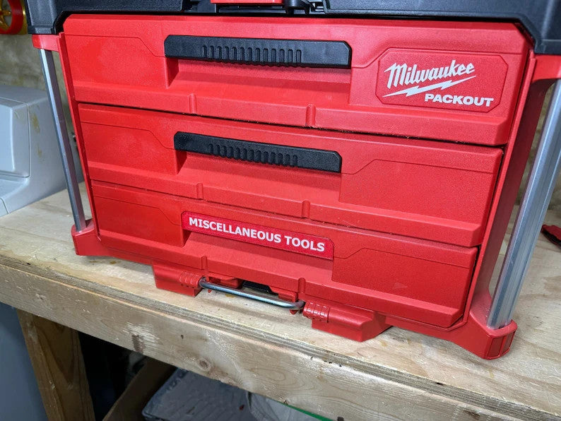 Milwaukee PACKOUT Custom Drawer Handle – Personalized Text Replacement Handle