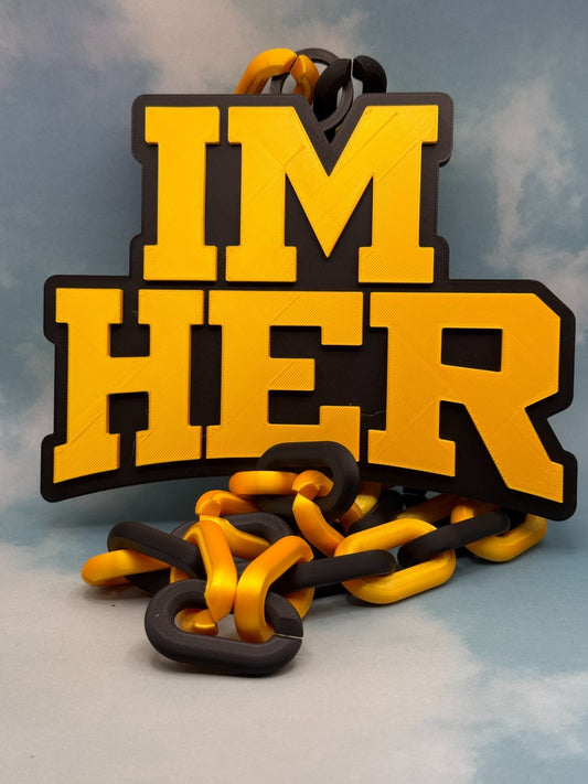 I'm Her Logo Oversized Necklace Hype Chain Handmade 3D Printed