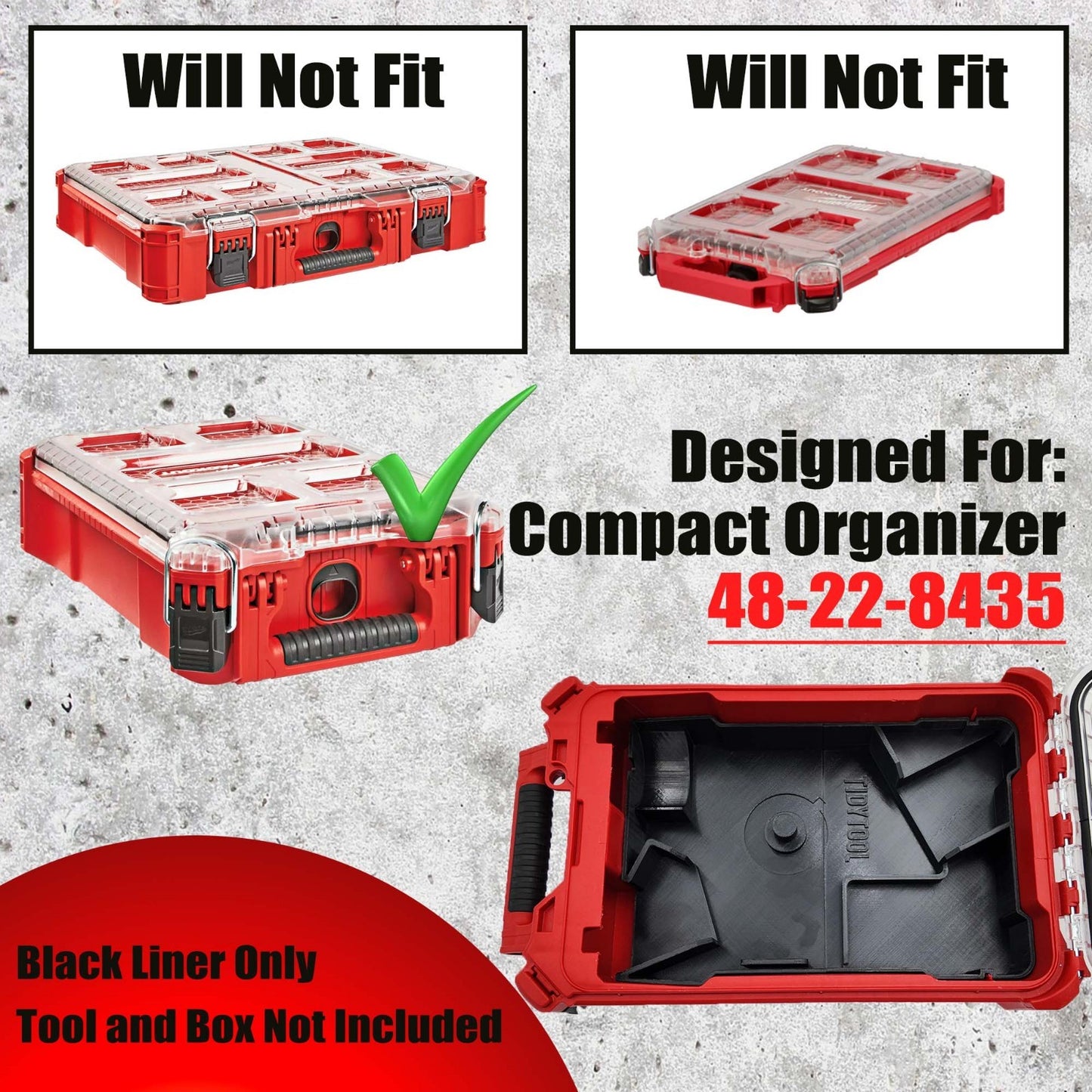 M18 Grinder Organizer for Milwaukee Compact Packout insert 2686 2880 2881