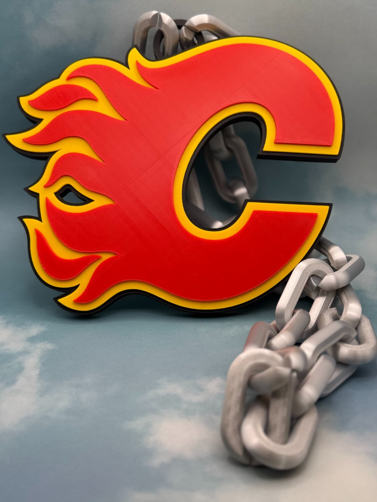 Calgary Flames Oversized Necklace, Fan Hype Chain "C" of Red!