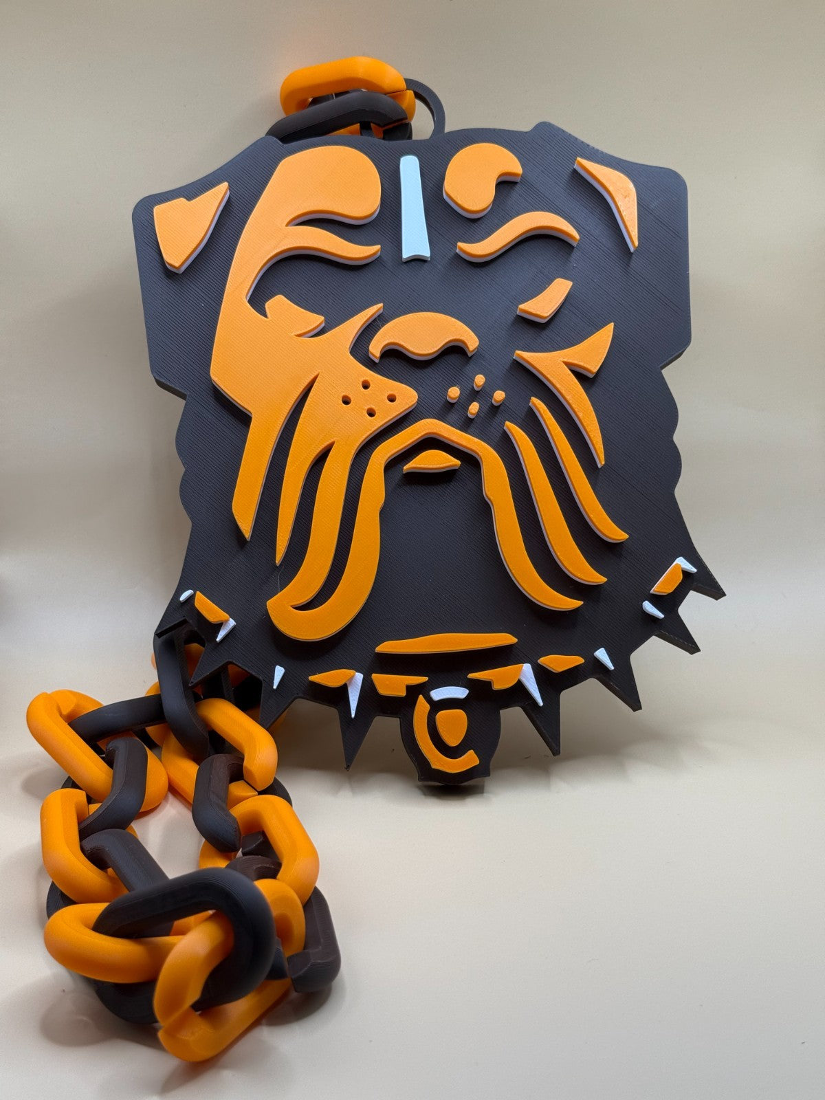 Cleveland Browns Oversized Necklace Turnover Chain Pendant HandMade 3D Printed