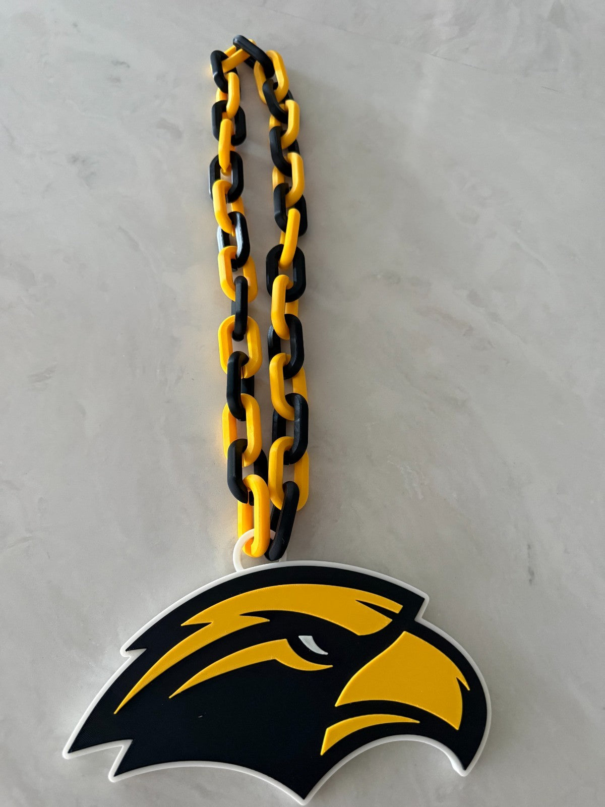 Southern Miss Golden Eagles Logo Oversized Necklace Hype Chain Handmade 3D