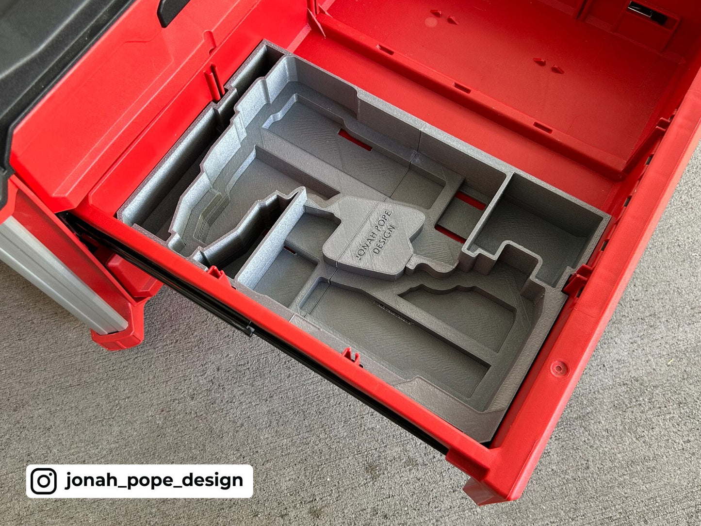 Jonah Pope 3d Printed Insert for Milwaukee M18 Drill/Impact and Packout Drawer