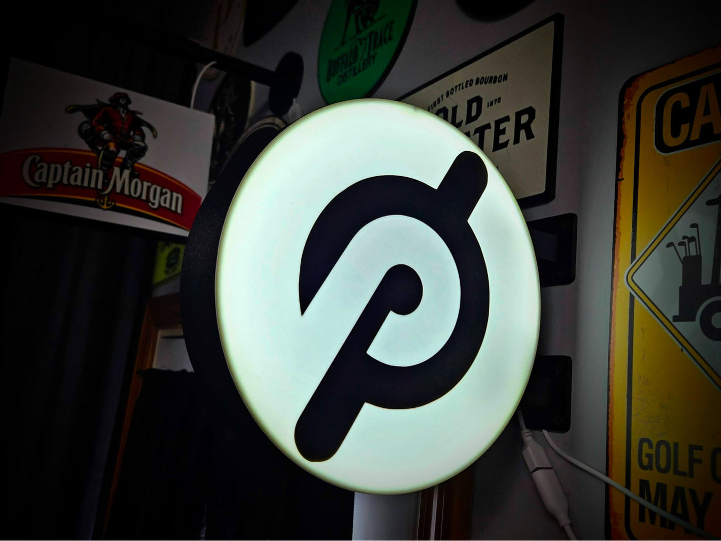 PELOTON 12 Inch Light Box LED Sign 3D Printed Wall Decor Man Cave Garage