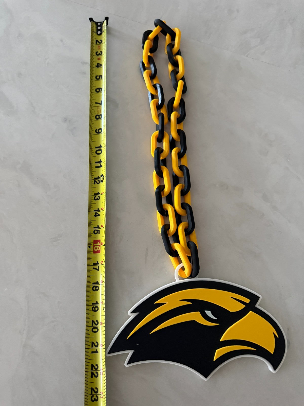 Southern Miss Golden Eagles Logo Oversized Necklace Hype Chain Handmade 3D