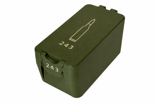 243 Win Ammo Box – 50 Rounds - Snap Close Storage Box | Fully Customizable