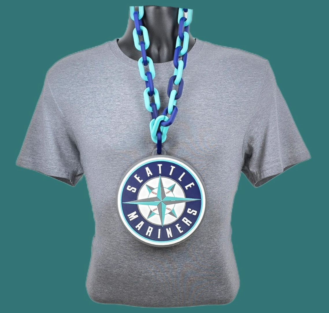 Seattle Mariners Fan Chain MLB Big Logo Oversized Necklace Baseball Game Day