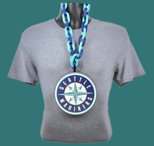 Seattle Mariners Fan Chain MLB Big Logo Oversized Necklace Baseball Game Day