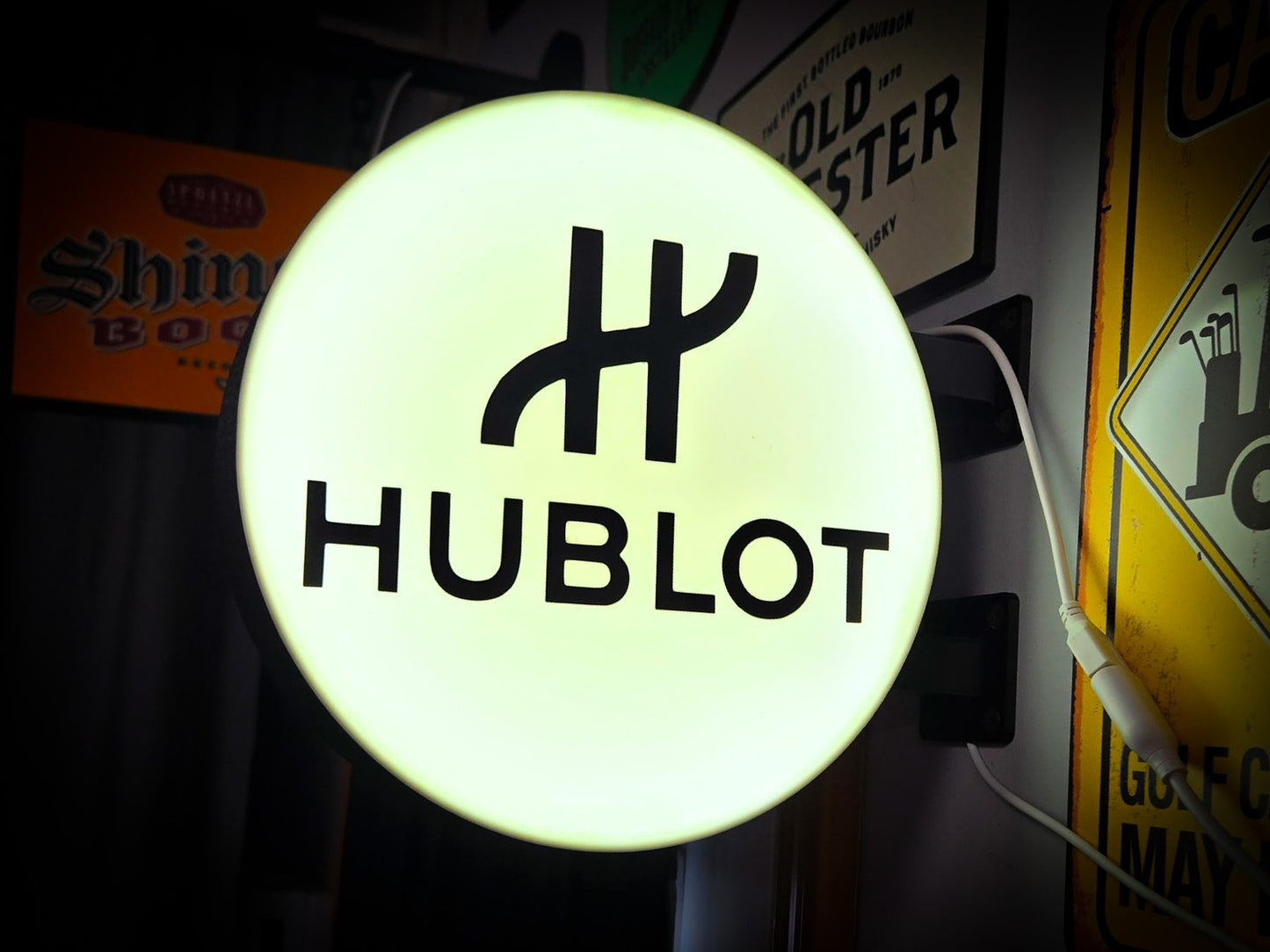HUBLOT 12 Inch Light Box LED Sign 3D Printed Wall Decor Man Cave Garage