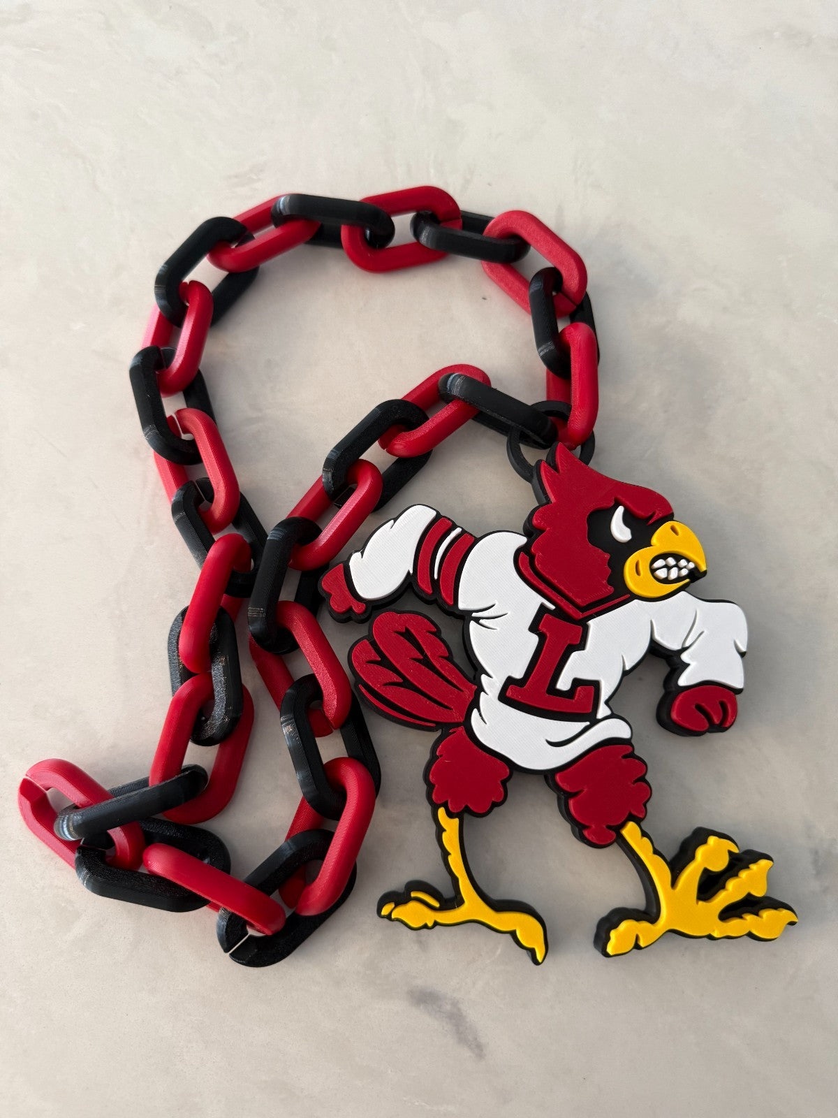 Louisville Cardinals Oversized Necklace Fan Chain Louisville First,Cards Forever