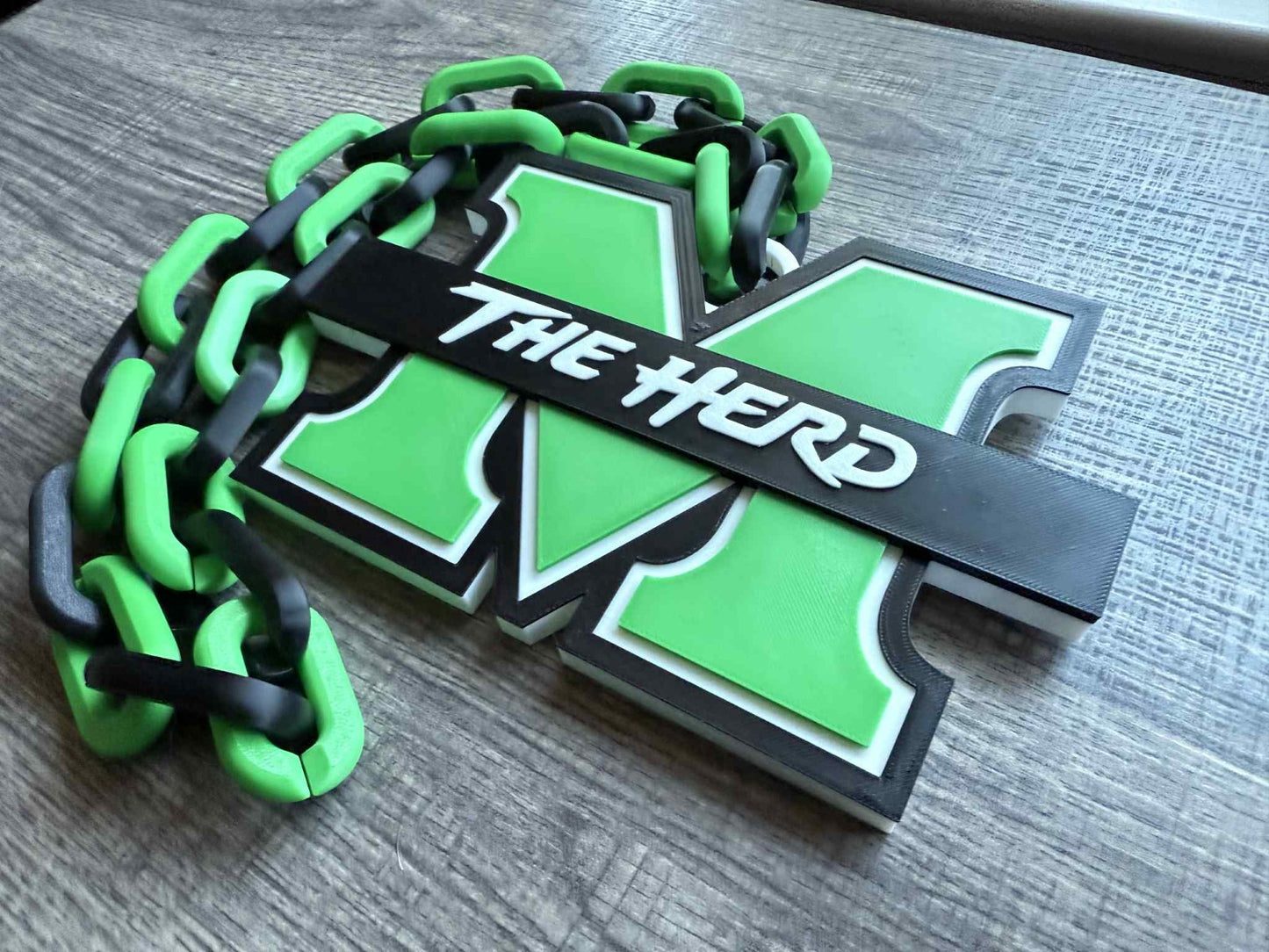 Marshall Thundering Herd Logo Oversized Necklace, Hype Chain