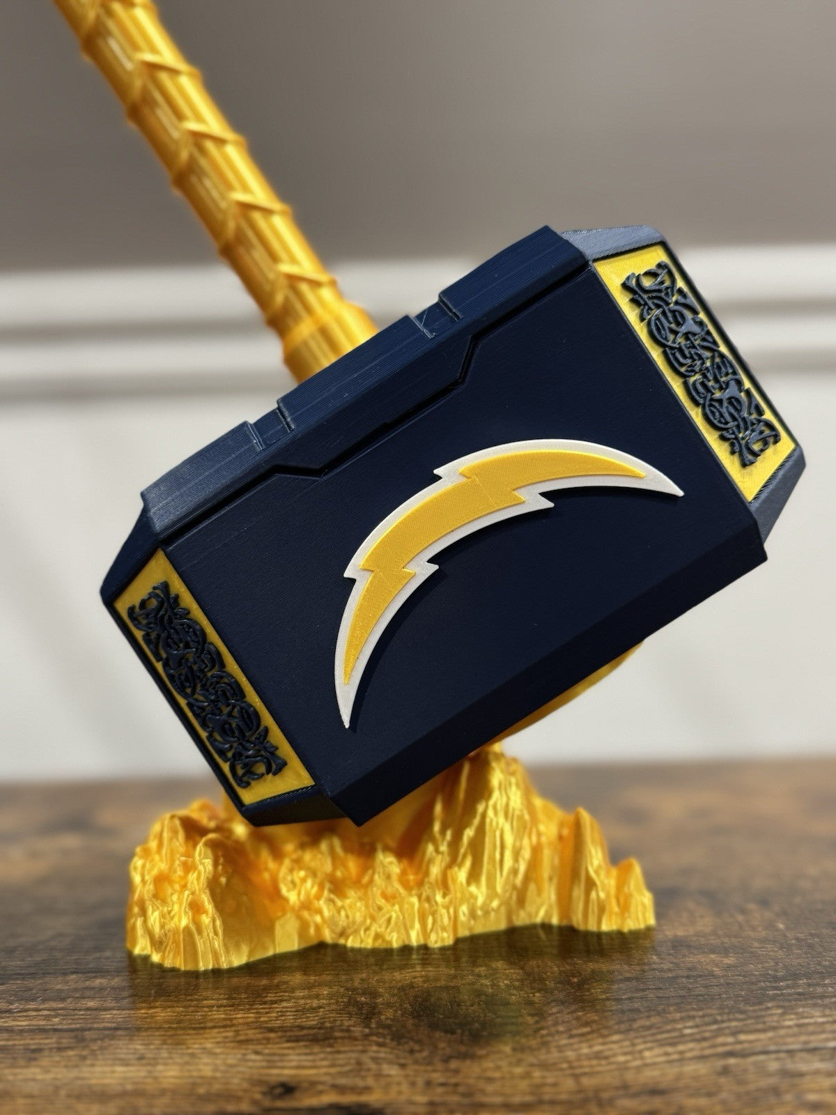 Los Angeles Chargers Navy Bolt Thor Hammer NFL INSPIRED Man Cave Office Gifts