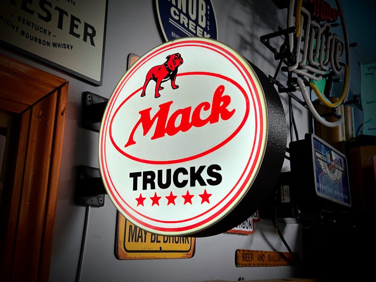 MACK TRUCKS 12 Inch Light Box LED Sign 3D Printed Wall Decor Man Cave Garage