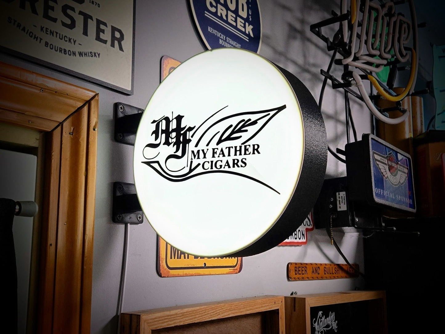MY FATHER CIGARS 12 Inch Light Box LED Sign 3D Printed Wall Decor Man Cave