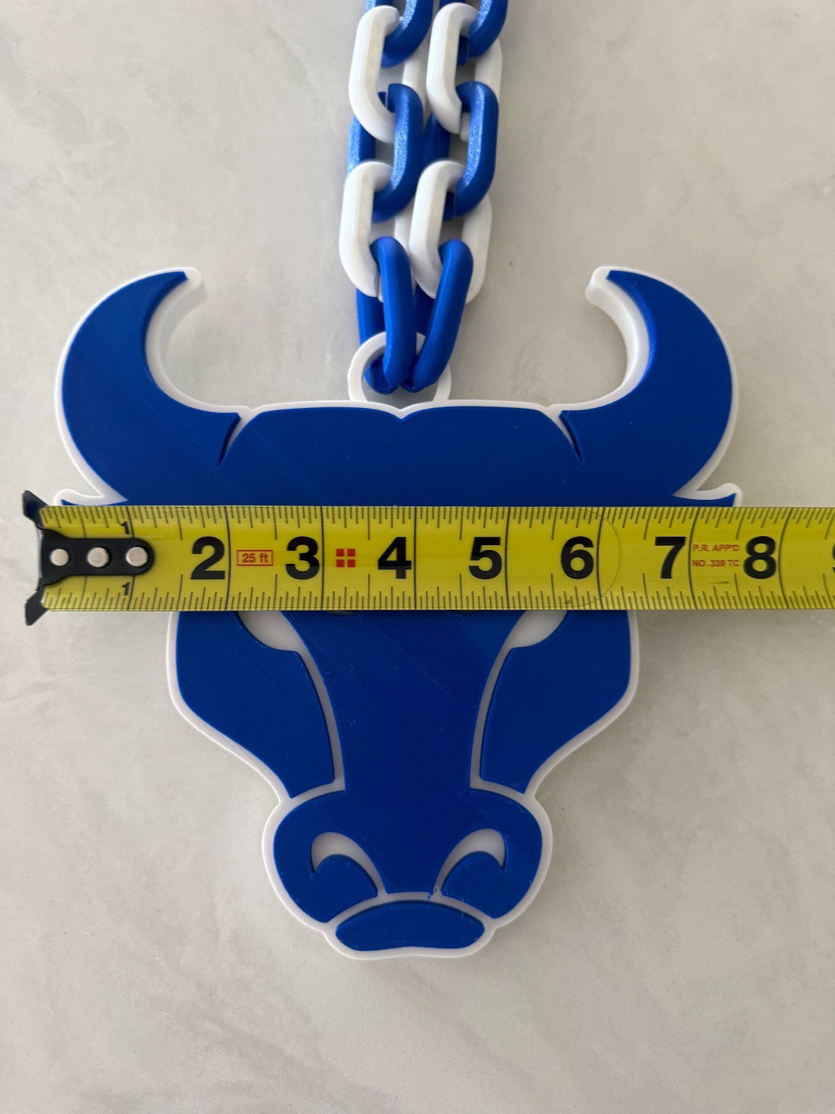 Buffalo Bulls Oversized Necklace Hype Chain NCAA Fan Big Logo Blue White