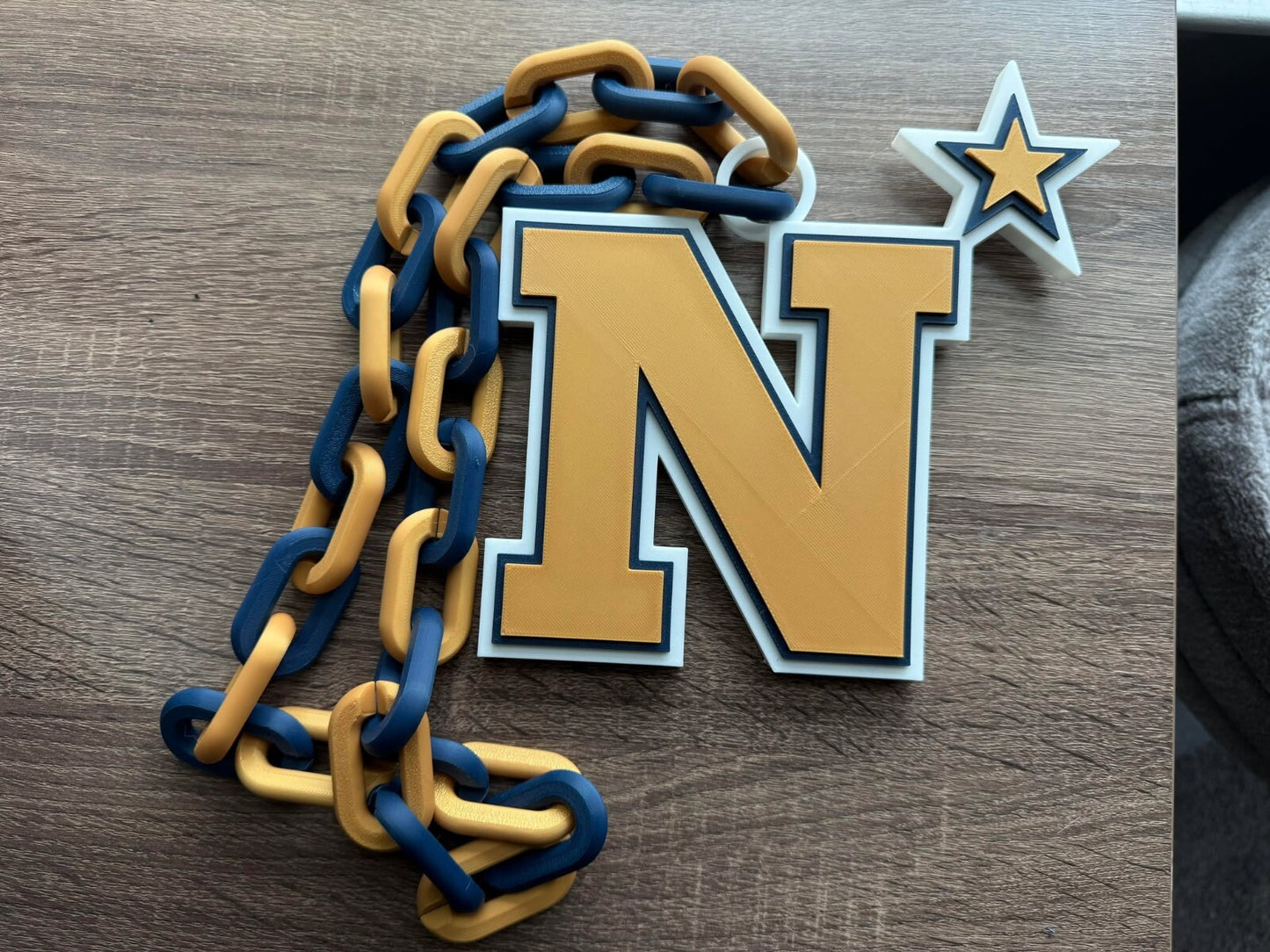 Navy Midshipmen Oversized Necklace, Hype Chain [Made To Order]