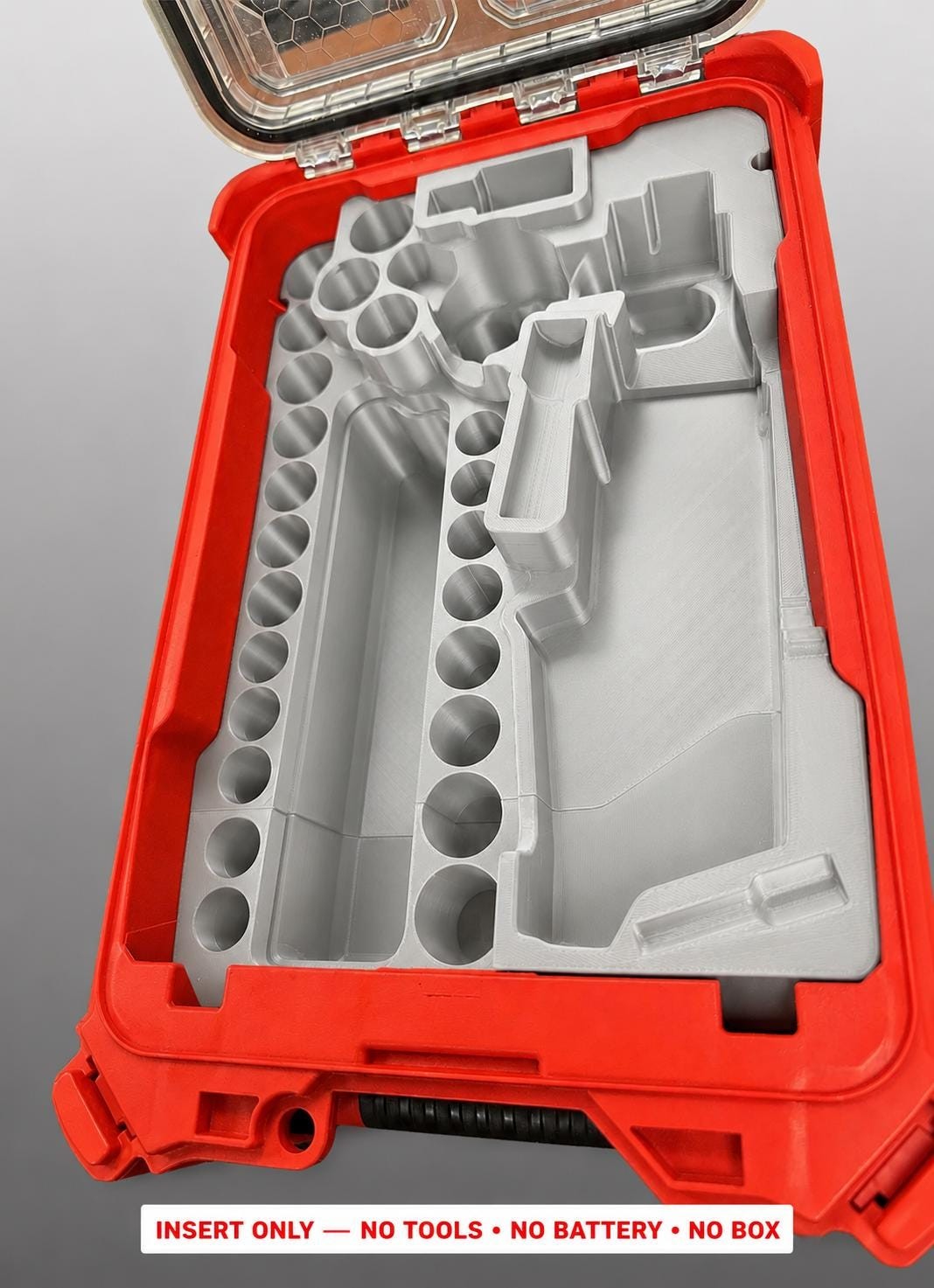 Milwaukee Packout Insert for M12 Fuel 3/8 Ratchet+43pc Socket| 3D Printed