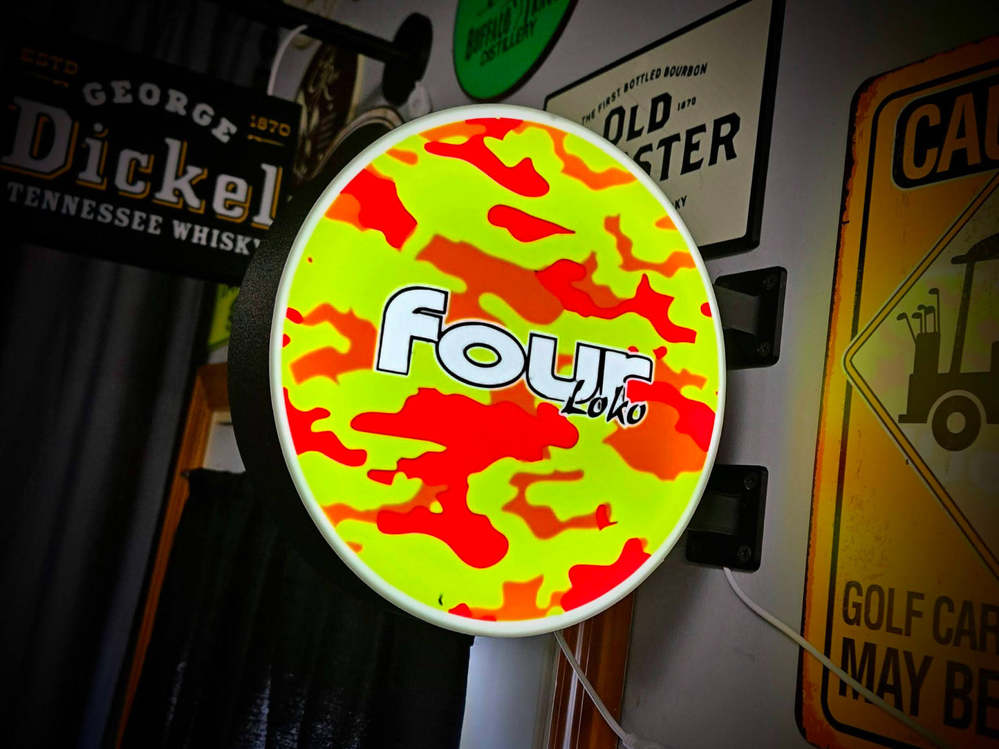 FOUR LOKO 12 Inch Light Box LED Sign 3D Printed Wall Decor Man Cave Garage