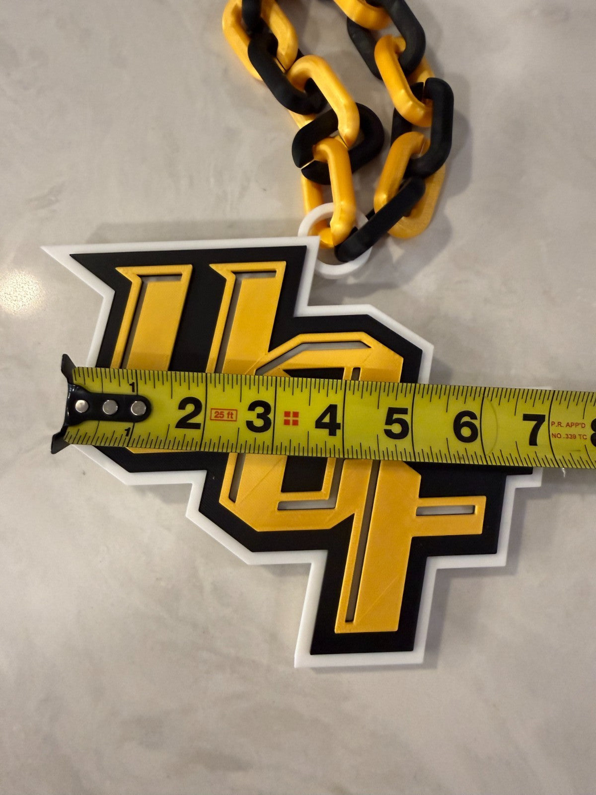 UCF Knights Fan Chain Necklace 3D Printed NCAA Big Logo Turnover Chain Black Go