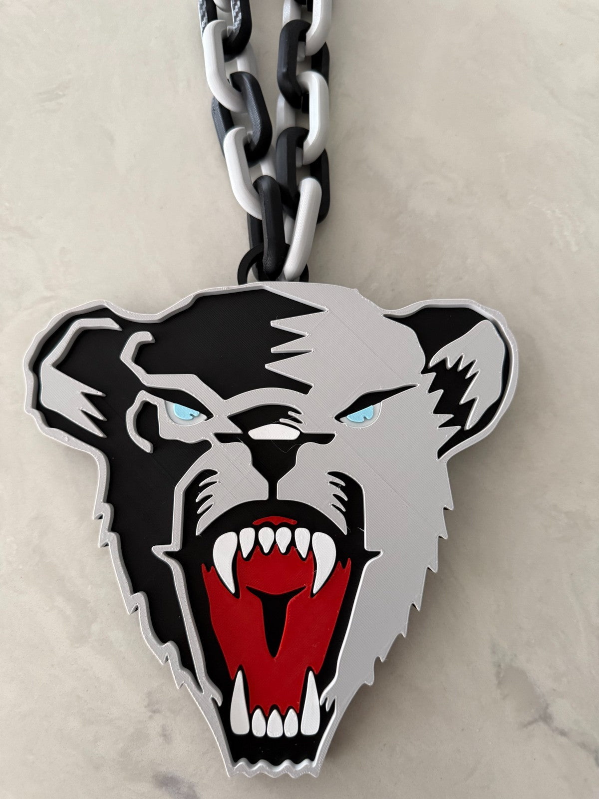 Maine Black Bears Oversized Necklace, Hype Turnover Chain Handmade 3D Printed