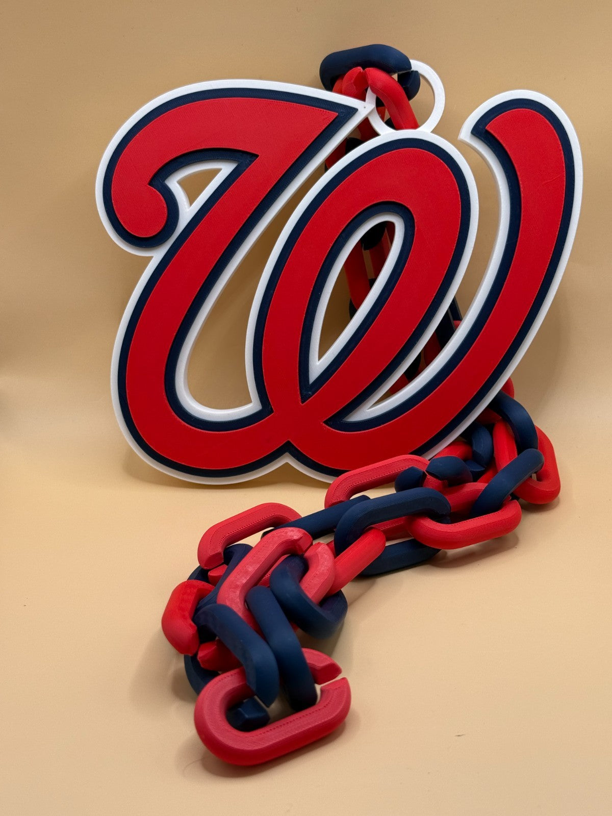 Washington Nationals Oversized Logo Necklace Turnover Chain HandMade 3D Printed