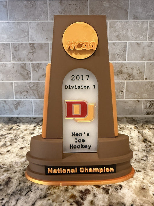 Denver pioneers 2017 hockey national championship trophy 3d printed custom