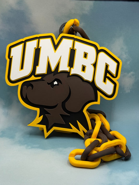 UMBC Retrievers Oversized Necklace, Hype Chain Logo Necklace 3D Printed Handmade