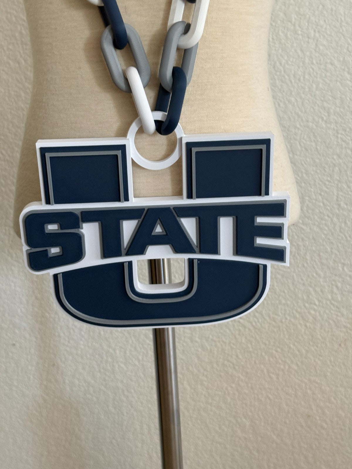 Utah State Aggies Logo Oversized Necklace Hype Pendant Chain HandMade 3D Printed