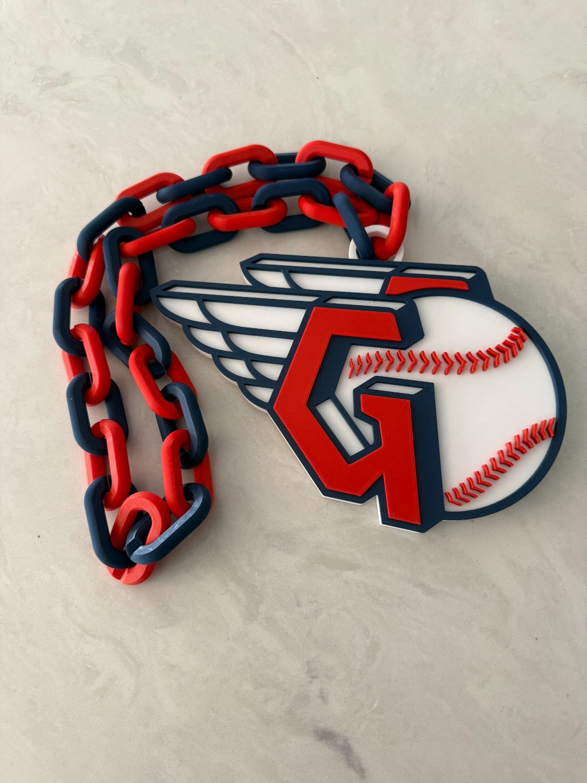Cleveland Guardians Oversized Logo Necklace Fan Chain