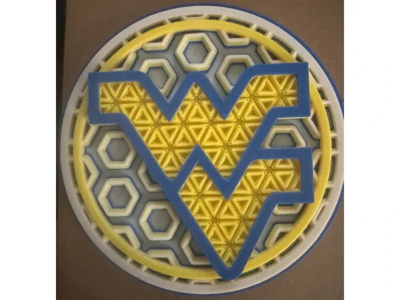 West Virgina Mountaineers Wall Art Or Display 3D printed Dimensional Mosaic