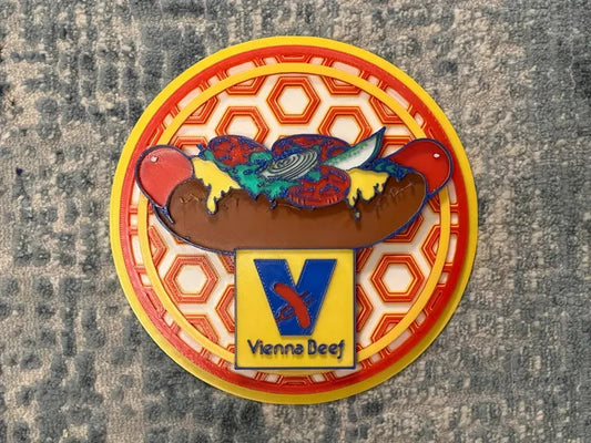 Vienna Beef Chicago Dog Wall Art Or Display 3D printed Dimensional Mosaic
