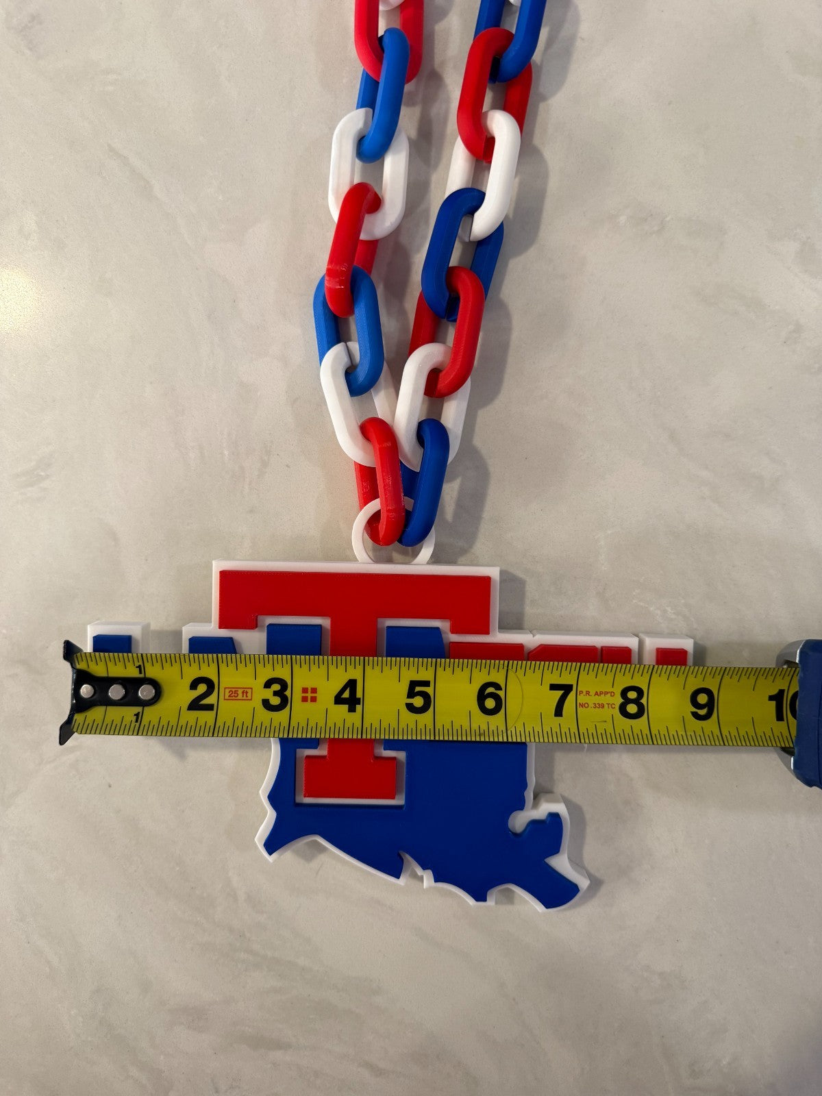 Louisiana Tech Bulldogs Fan Chain Necklace 3D Printed NCAA Big Logo Hype Chain