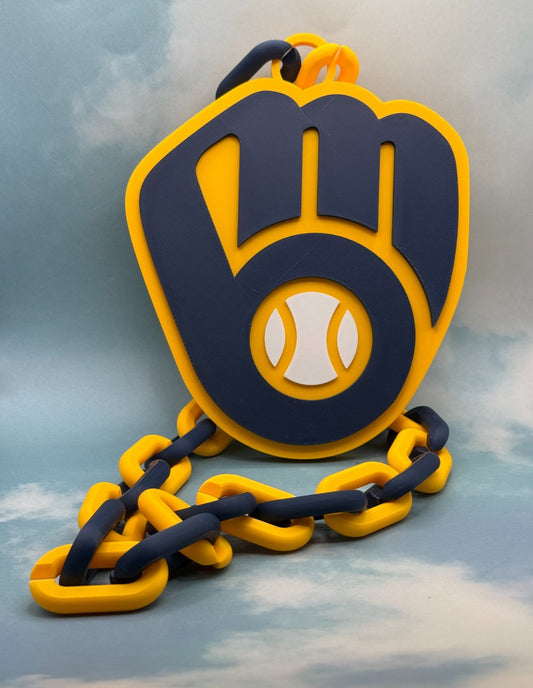 Milwaukee Brewers Oversized Logo Necklace, Pendant
