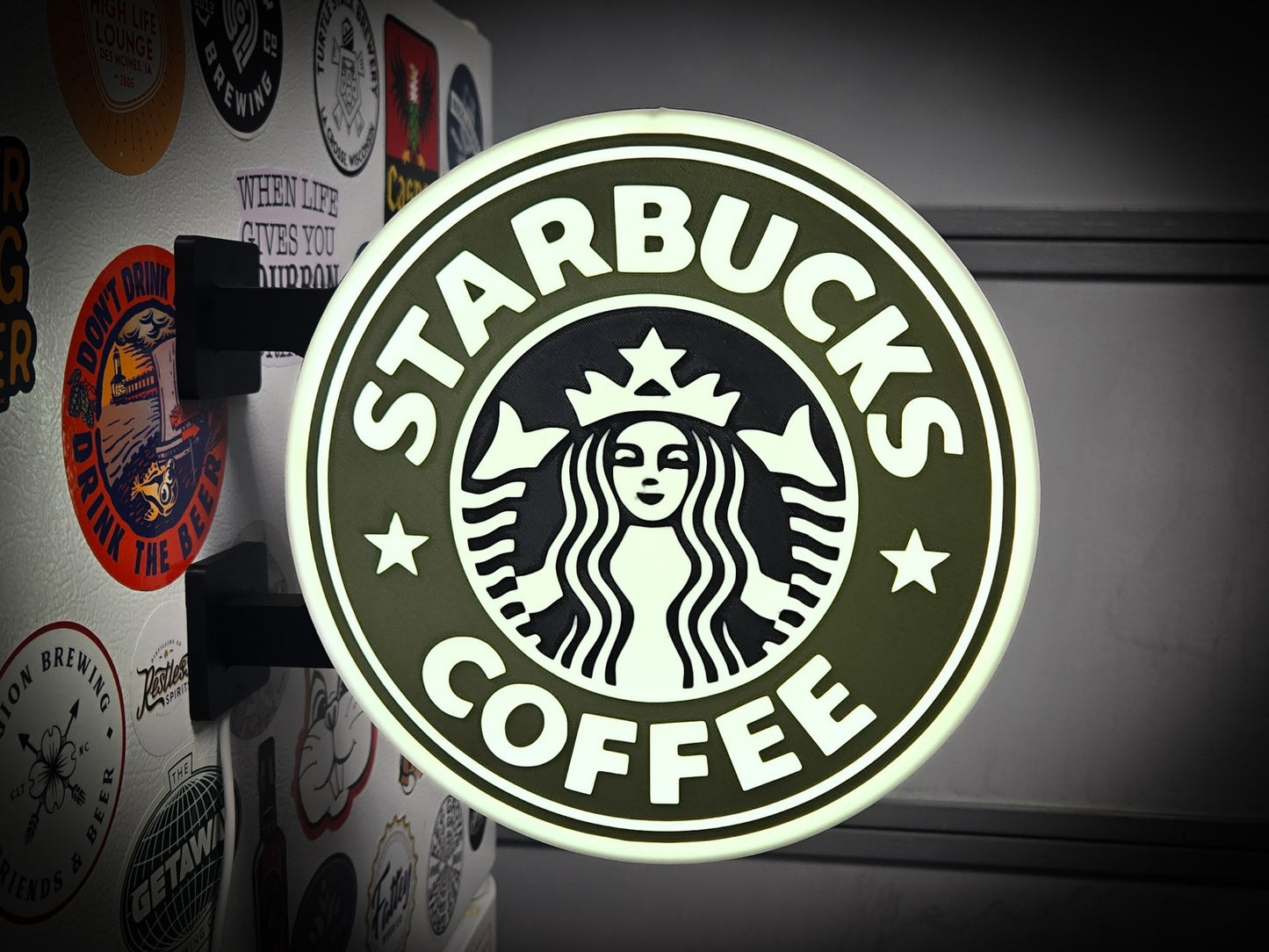 STARBUCKS COFFEE 12 Inch Light Box LED Sign 3D Printed Wall Decor Man Cave