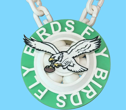 Philadelphia Eagles Oversized Spinner Style NFL Pendant 42" Chain Link Chain