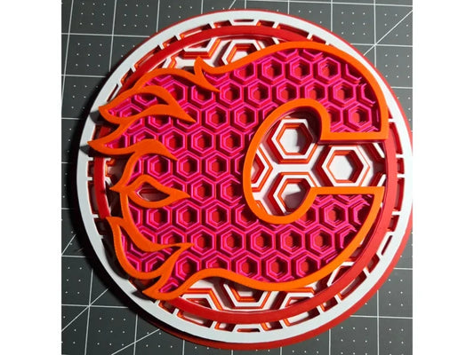 Calgary Flames Wall Art Or Display 3D printed Dimensional Mosaic