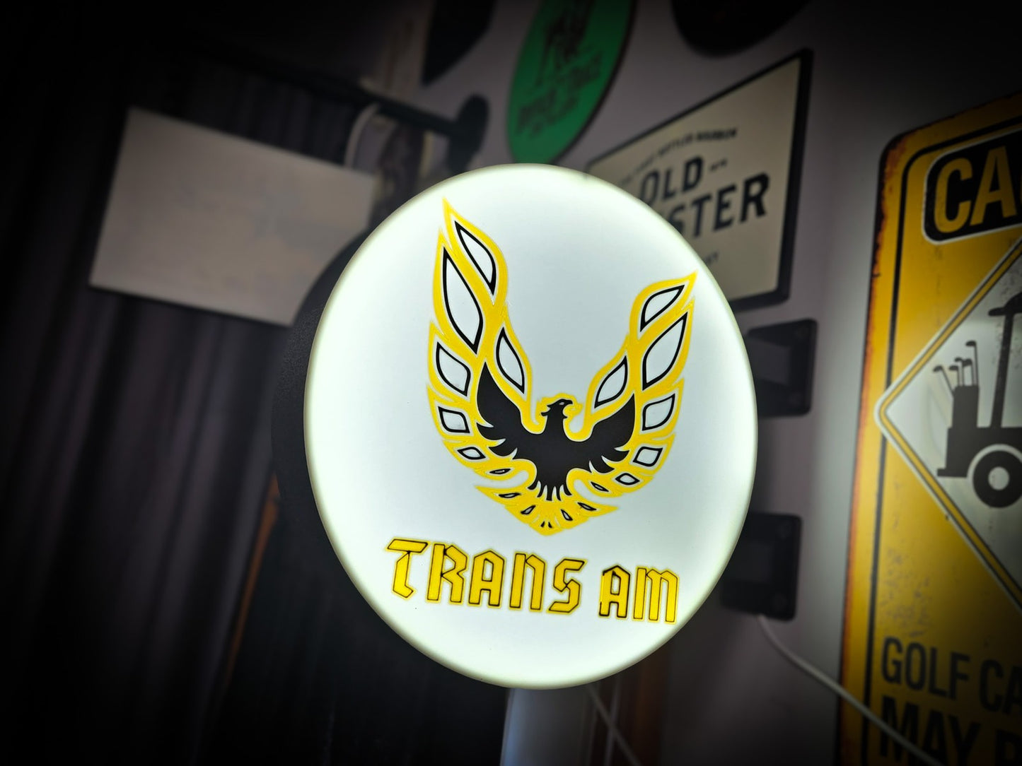 TRANS AM 12 Inch Light Box LED Sign 3D Printed Wall Decor Man Cave Garage