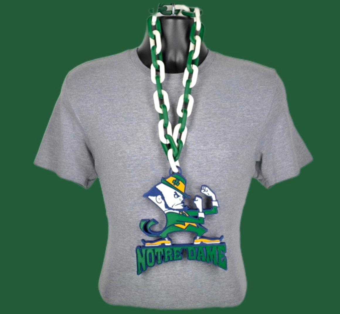 Notre Dame Fighting Irish Fan Chain NCAA Big Oversized Necklace Leprechaun Merch