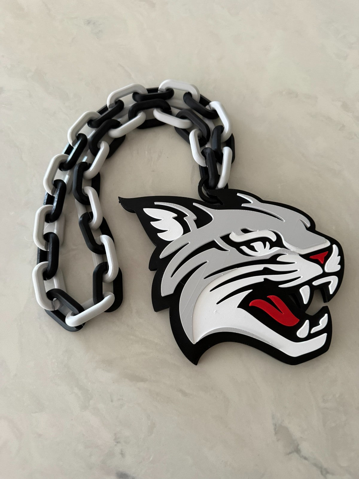 Davidson Wildcats Oversized Necklace, Hype Chain Handmade 3D Printed