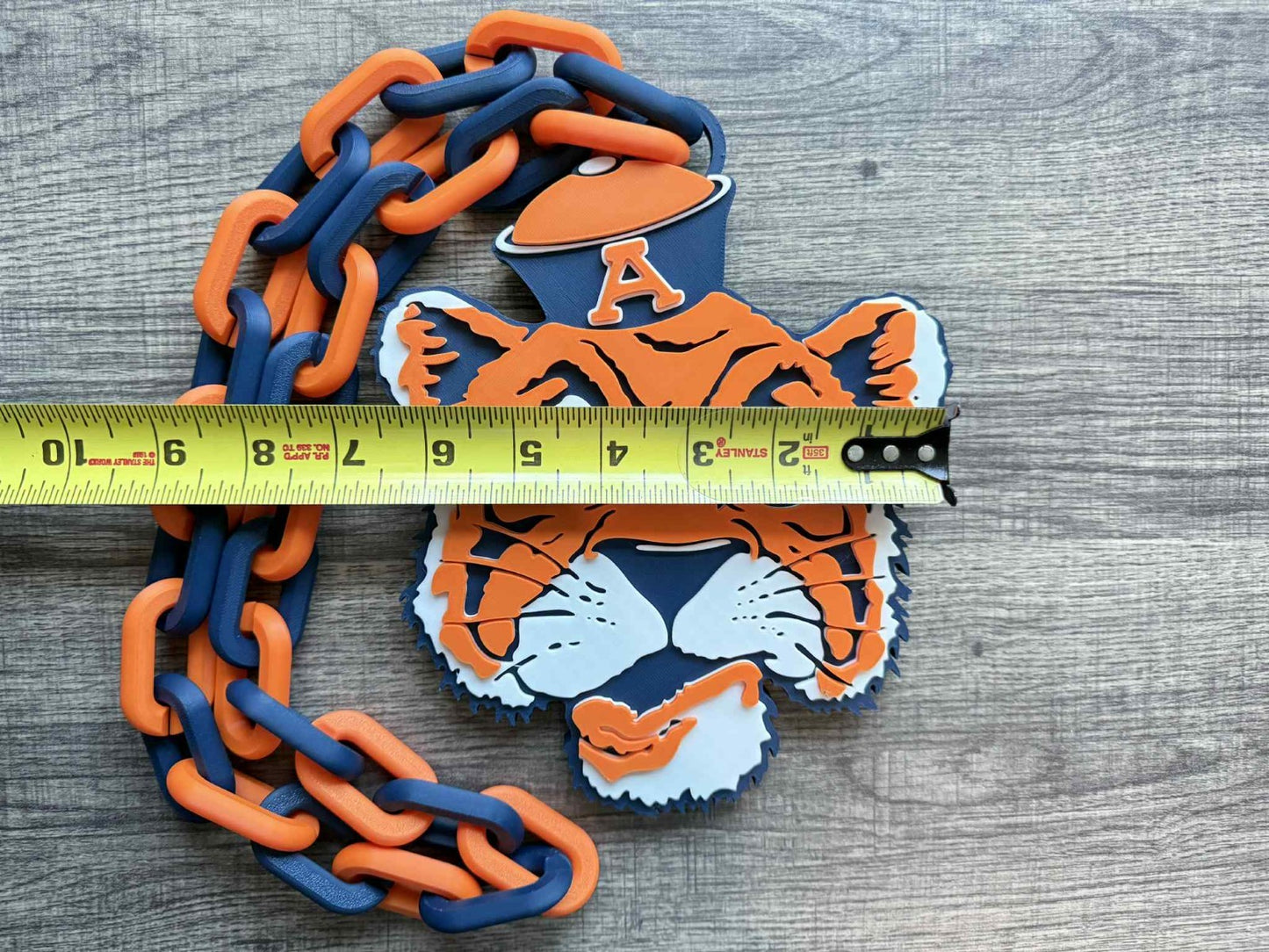 Auburn Tigers Retro Logo Oversized Necklace, Hype Chain [Made To Order]