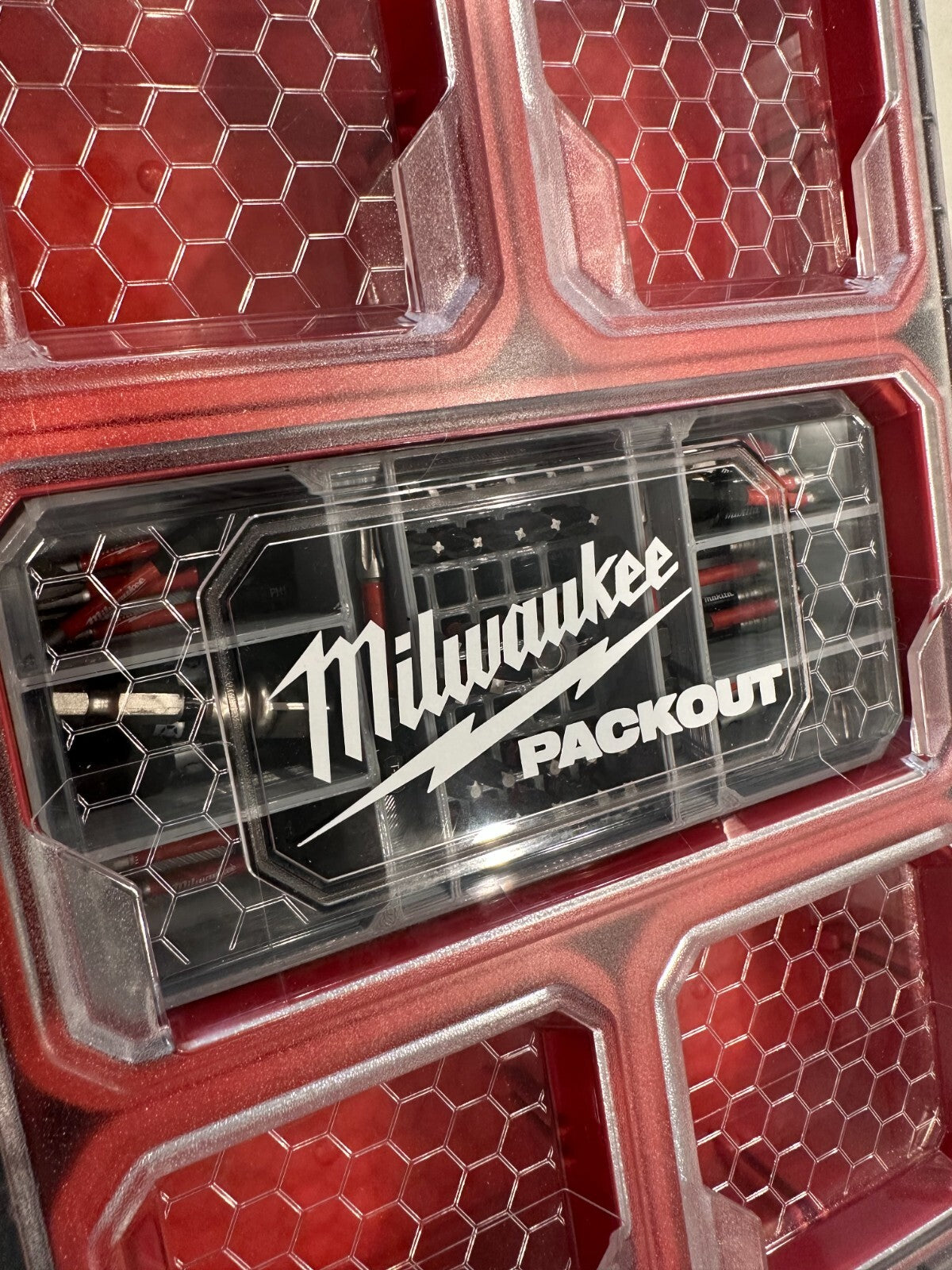 Impact bit holder insert for Milwaukee PACKOUT Low Profile Organizers (Nest - 8)