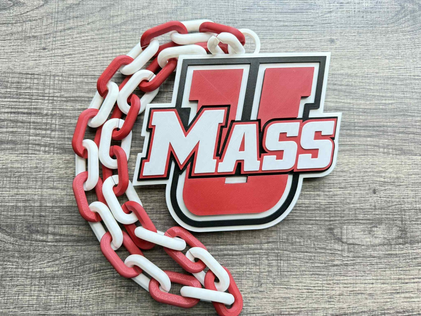 Massachusetts Minutemen Logo Oversized Necklace, Pendant Chain