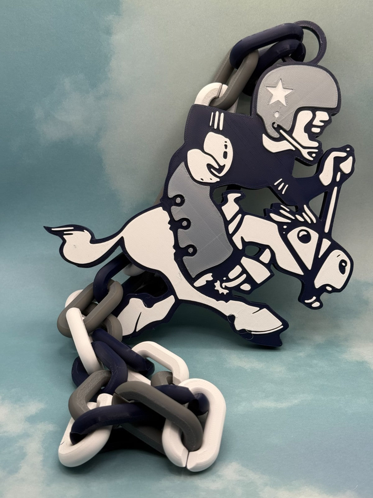 Dallas Cowboys Vintage Logo Oversized Fan Chain Necklace “Let's Go Cowboys!”
