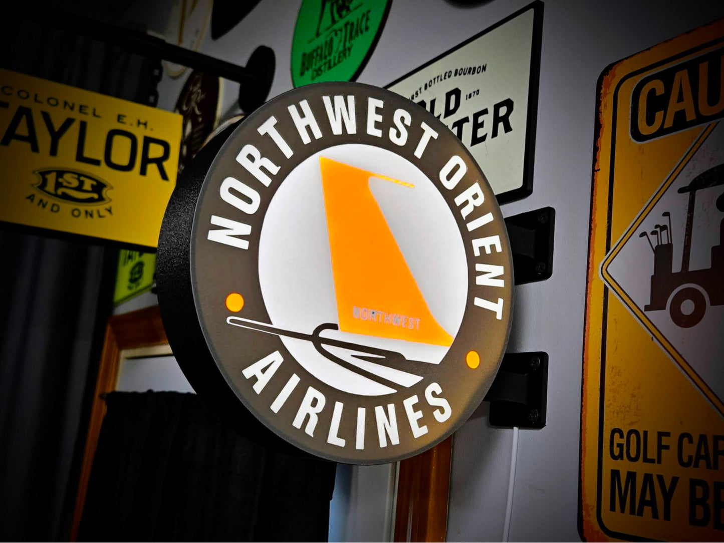 NORTHWEST ORIENT AIRLINES 12 Inch Light Box LED Sign 3D Printed Wall Decor